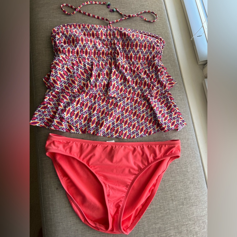 💚 Kenneth Cole Reaction XL Coral Swimwear TANKINI 2 piece